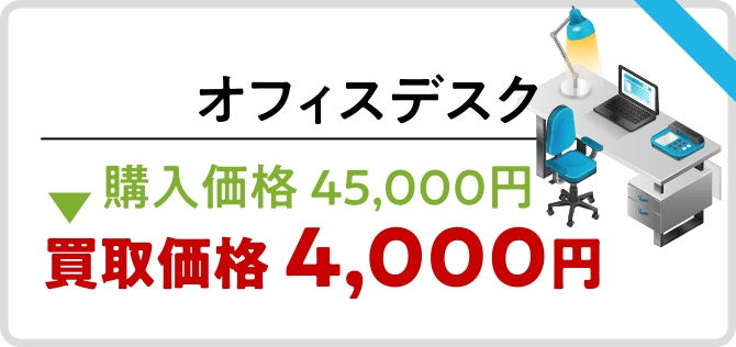 オフィスデスク 購入価格45,000円 買取価格4,000円